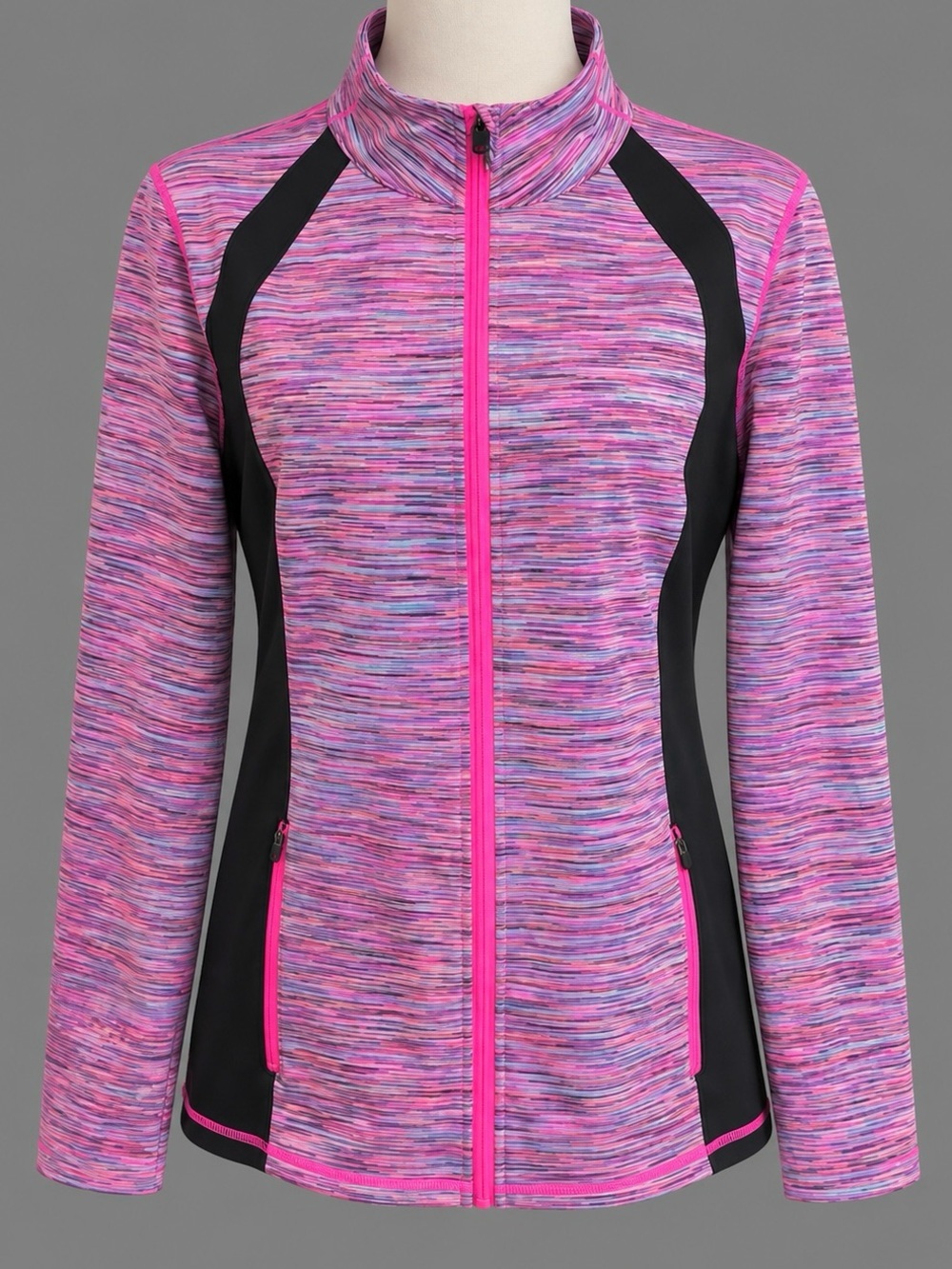Ideology Thumb Hole Space Dye Running Yoga Jacket